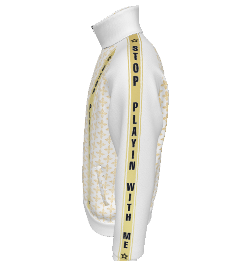 Stop Playin With Me Jacket -White (Pants Sold Separately)