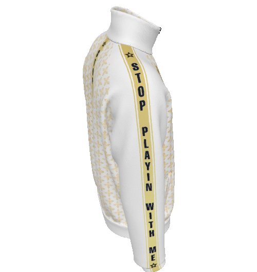 Stop Playin With Me Jacket -White (Pants Sold Separately)