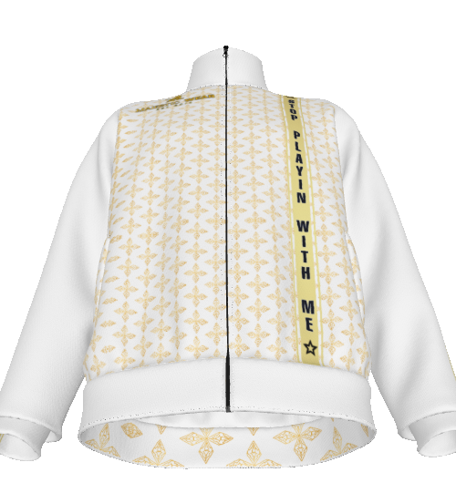 Stop Playin With Me Jacket -White (Pants Sold Separately)