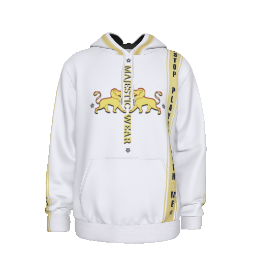 Stop Playin With Me White Pullover Hoodie (Pants Sold Separately)