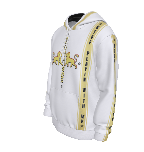 Stop Playin With Me White Pullover Hoodie (Pants Sold Separately)