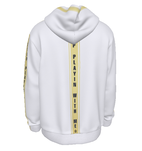 Stop Playin With Me White Pullover Hoodie (Pants Sold Separately)