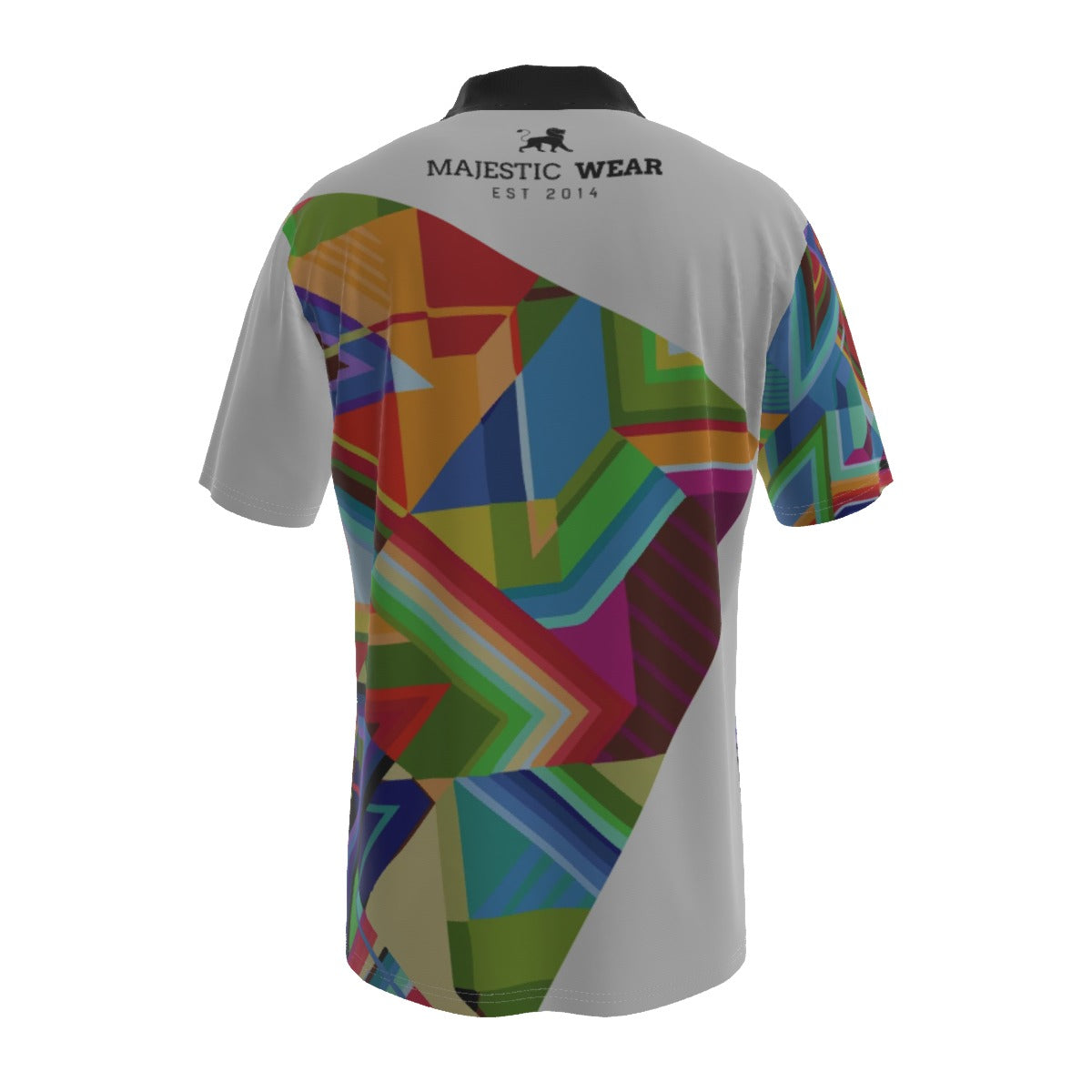 All-Over Print Men's Lapel Zip Short Sleeve POLO