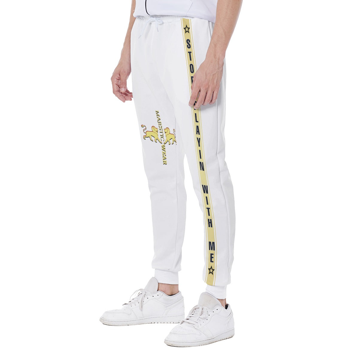 Stop Playin With Me White Sweatpants