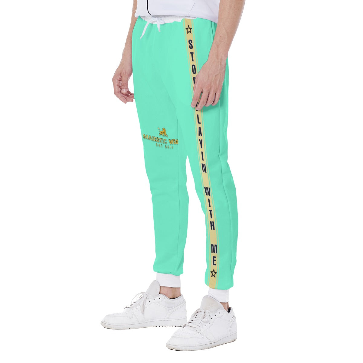 Stop Playin With Me Green Sweatpants