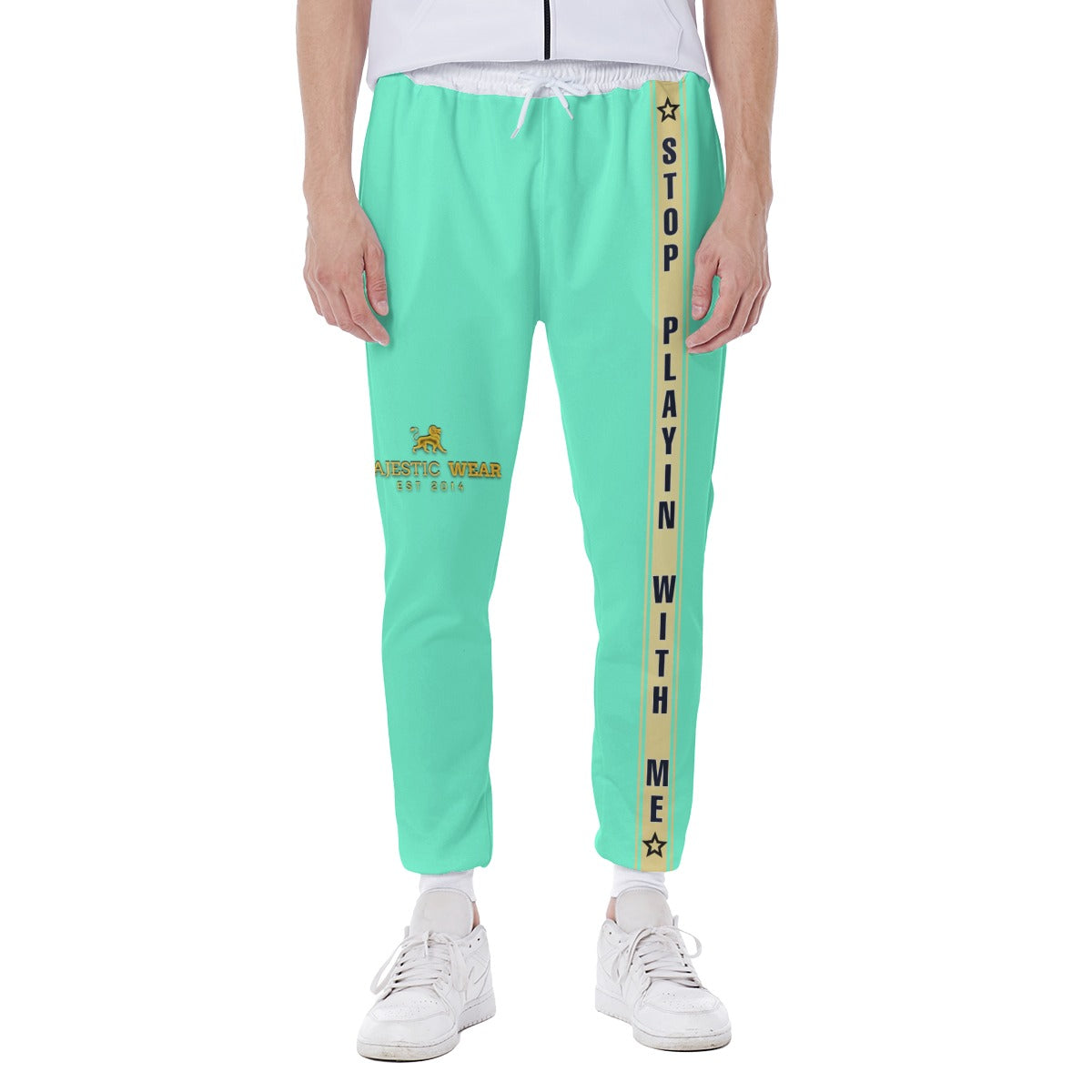 Stop Playin With Me Green Sweatpants