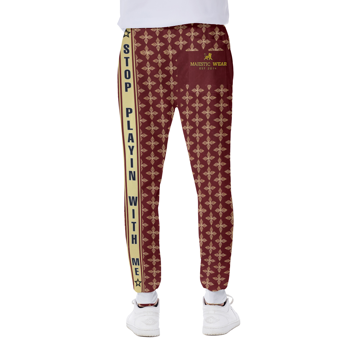 Stop Playin With Me Sweatpants Burgundy