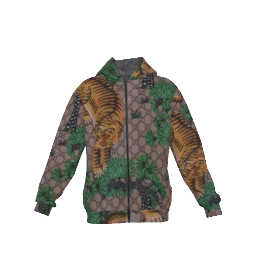 Loose Tiger Heavy Fleece Zip Up Hoodie