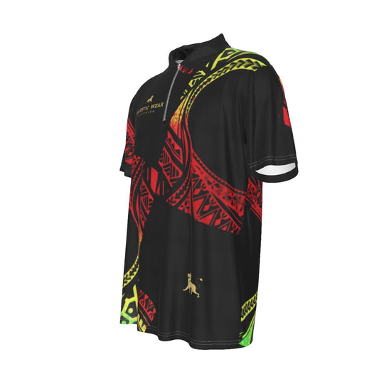 Fire & Ice Lapel Zip Short Sleeve POLO