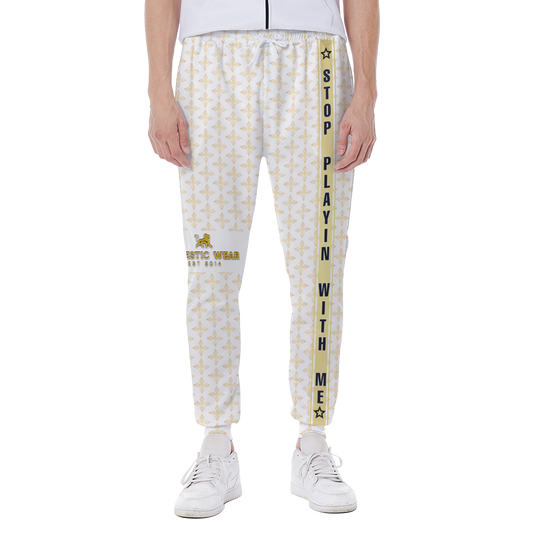 Stop Playin With Me Sweatpants -White (Jacket Sold Separately)